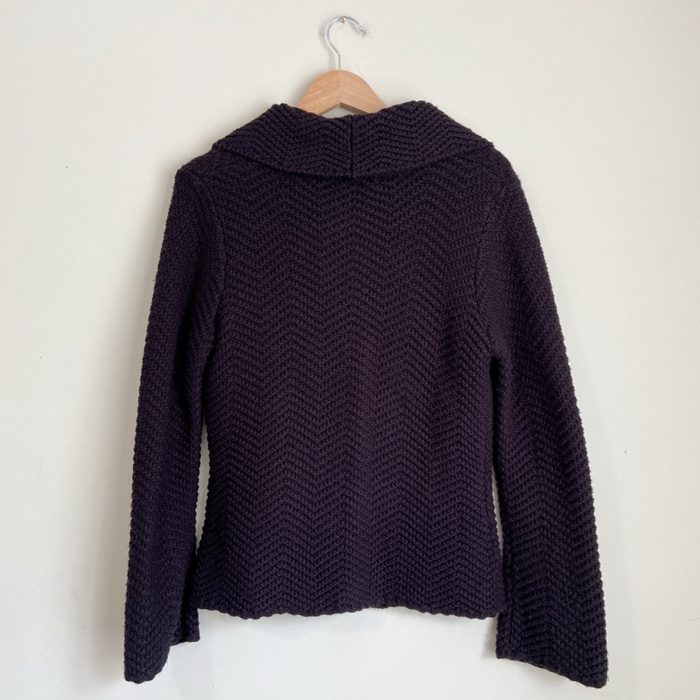 JM Collection Charcoal Textured Sweater Cardigan - Picture 6 of 6